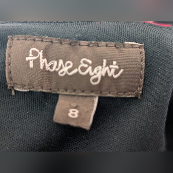 Phase Eight red raspberry and black midi dress size 8 - Picture 7 of 7